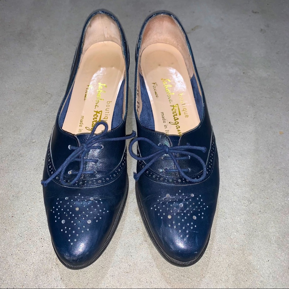 Salvatore Ferragamo Boutique Blue Oxford Shoes